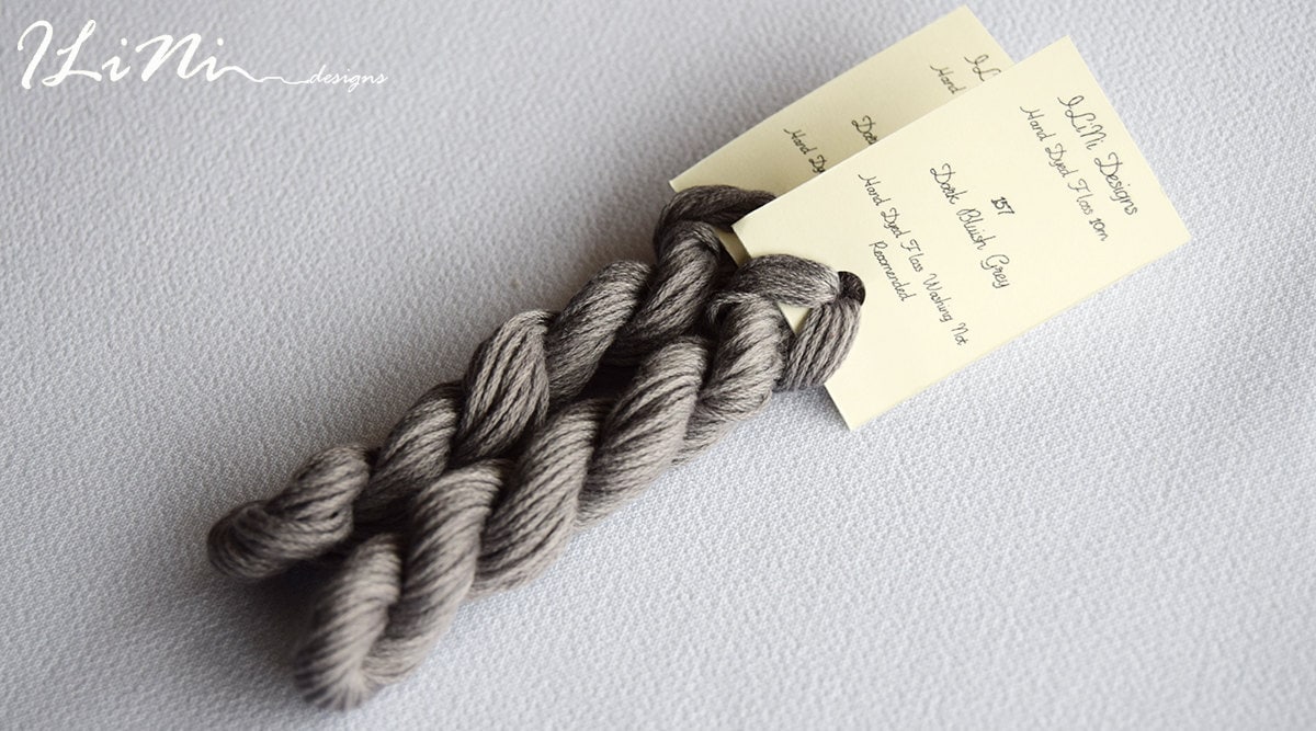 Hand dyed cotton thread / floss (6 strands) dark bluish grey (157) for cross stitch / embroidery