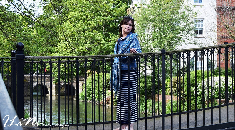 OOAK Handmade wrap / shawl in crazy felt technique from blue fibres ( wool / silk / synthetic / mohair )