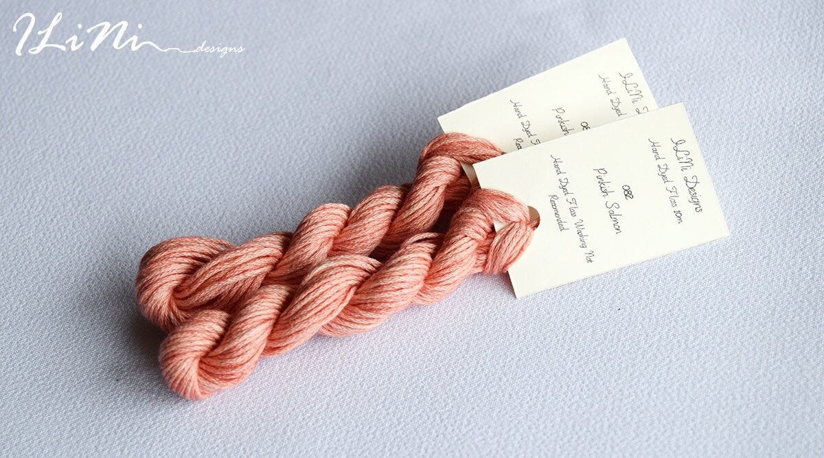 Hand dyed cotton thread / floss (6 strands) pinkish salmon (082) for cross stitch / embroidery