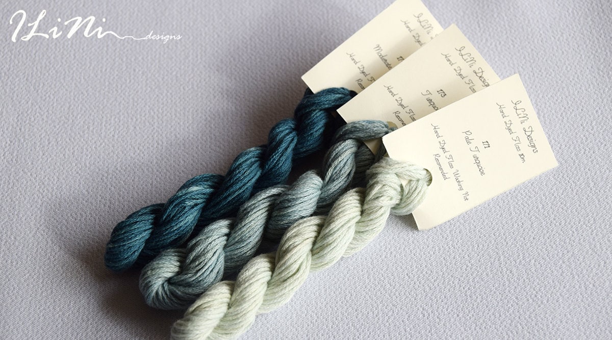Hand dyed cotton thread / floss (6 strands) pale turquoise (171) for cross stitch / embroidery