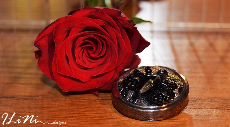 OOAK baby black spider brooch