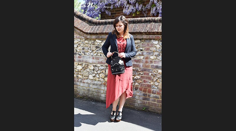 Black and White - OOAK handmade leather evening handbag with silk roses
