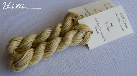 Hand dyed cotton thread / floss (6 strands) pale dijon colour (002) for cross stitch / embroidery