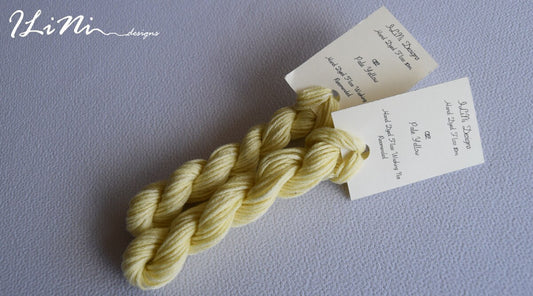 Hand dyed cotton thread / floss (6 strands) pale yellow colour (012) for cross stitch / embroidery