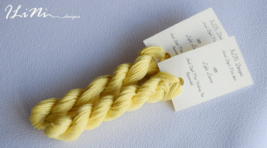 Hand dyed cotton thread / floss (6 strands) light lemon colour (023) for cross stitch / embroidery