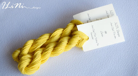 Hand dyed cotton thread / floss (6 strands) lemon colour (025) for cross stitch / embroidery