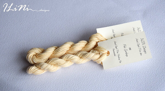 Hand dyed cotton thread / floss (6 strands) pale gamboge (051) for cross stitch / embroidery