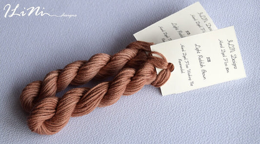 Hand dyed cotton thread / floss (6 strands) light reddish brown (103) for cross stitch / embroidery