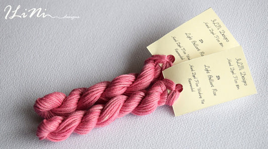 Hand dyed cotton thread / floss (6 strands) light brilliant rose (124) for cross stitch / embroidery