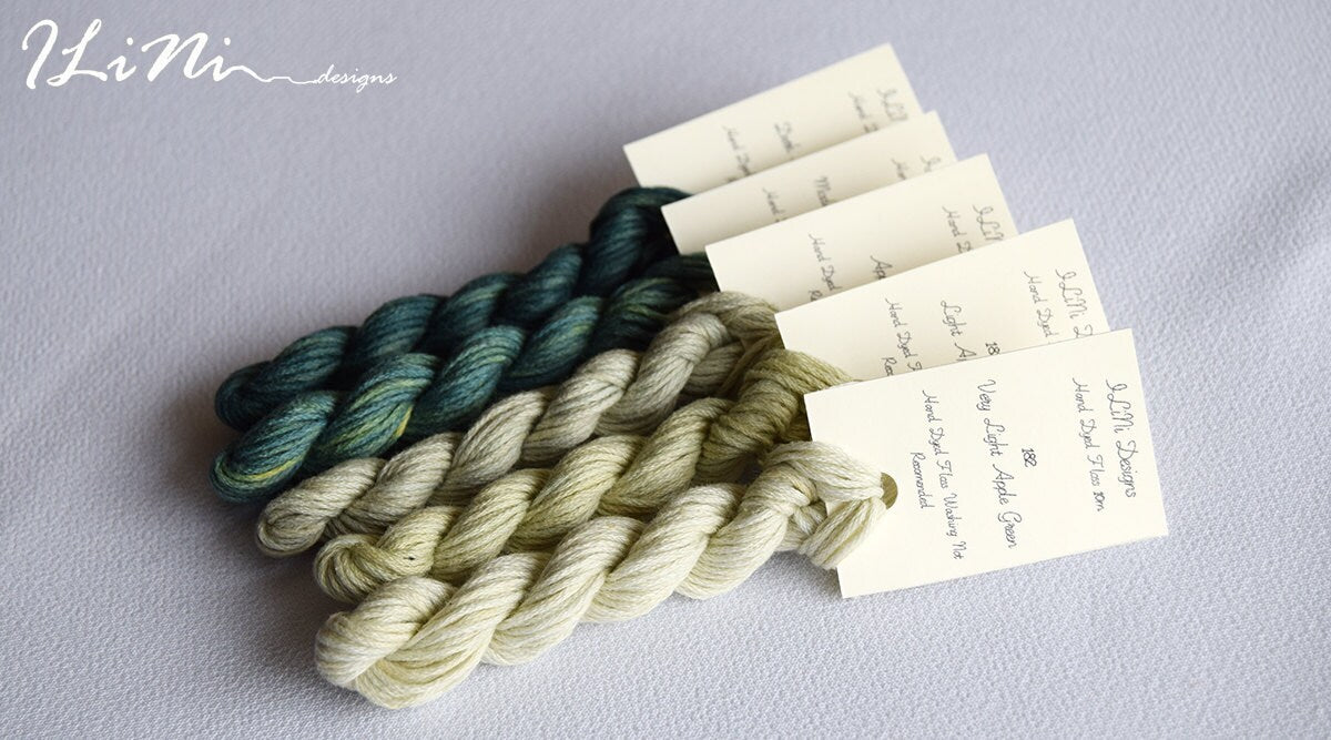 Hand dyed cotton thread / floss (6 strands) apple green (184) for cross stitch / embroidery
