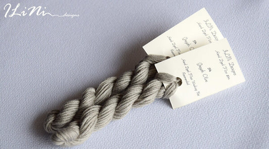 Hand dyed cotton thread / floss (6 strands) greyish olive (194) for cross stitch / embroidery