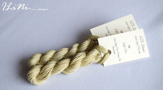 Hand dyed cotton thread / floss (6 strands) light olive (202) for cross stitch / embroidery