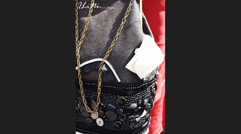 Black and White - OOAK handmade leather evening handbag with silk roses
