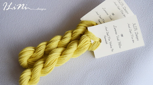Hand dyed cotton thread / floss (6 strands) luminous vivid yellow colour (015) for cross stitch / embroidery