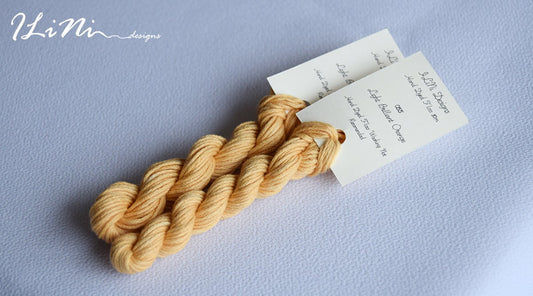 Hand dyed cotton thread / floss (6 strands) light brilliant orange (055) for cross stitch / embroidery