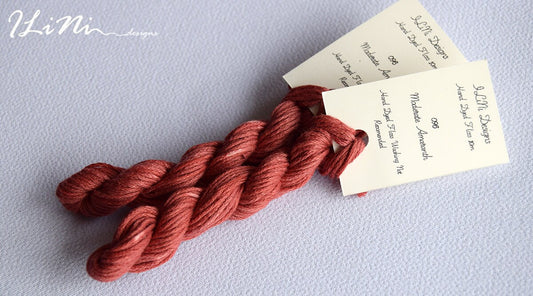 Hand dyed cotton thread / floss (6 strands) moderate amaranth (096) for cross stitch / embroidery