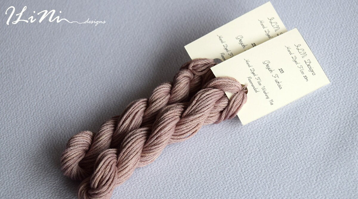 Hand dyed cotton thread / floss (6 strands) greyish fuchsia (133) for cross stitch / embroidery