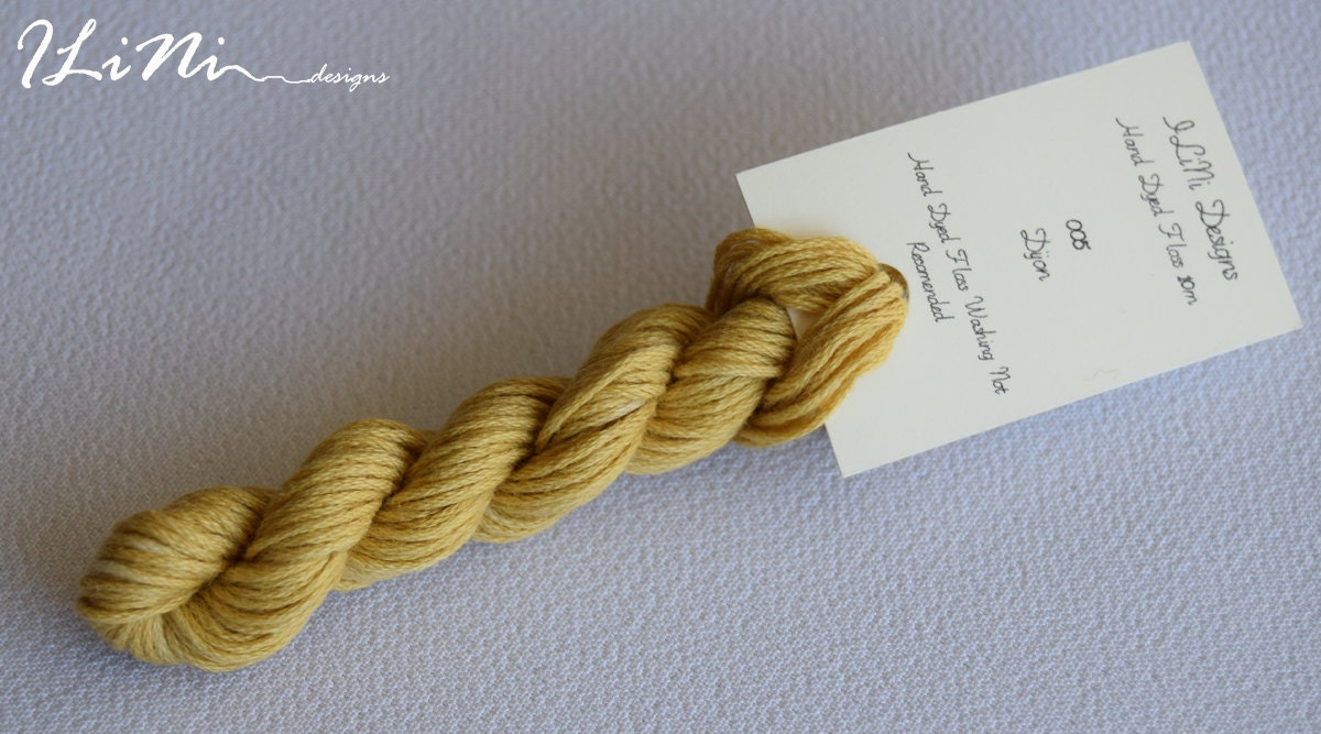 Hand dyed cotton thread / floss (6 strands) dijon colour (005) for cross stitch / embroidery