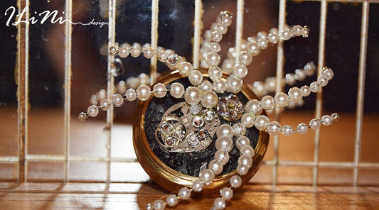 OOAK white spider steampunk brooch