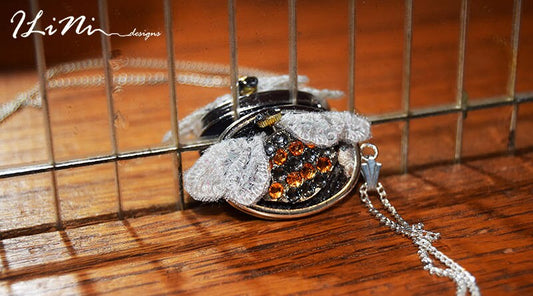 OOAK bumble bee steampunk necklace