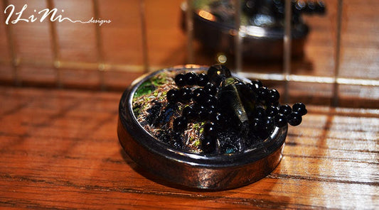 OOAK baby black spider brooch
