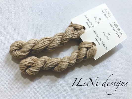 Hand dyed cotton thread / floss (6 strands) pale olive (201) for cross stitch / embroidery